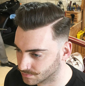 Mid Fade + Hard Part + Textured Pomp