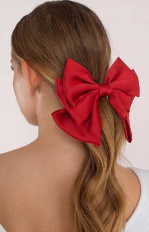 dutch braid hair with red ribbon