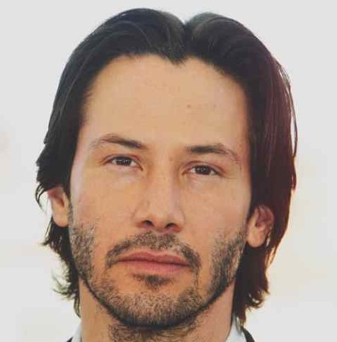 Keanu Reeves Long Slick Hair With Centre Part  Man For Himself